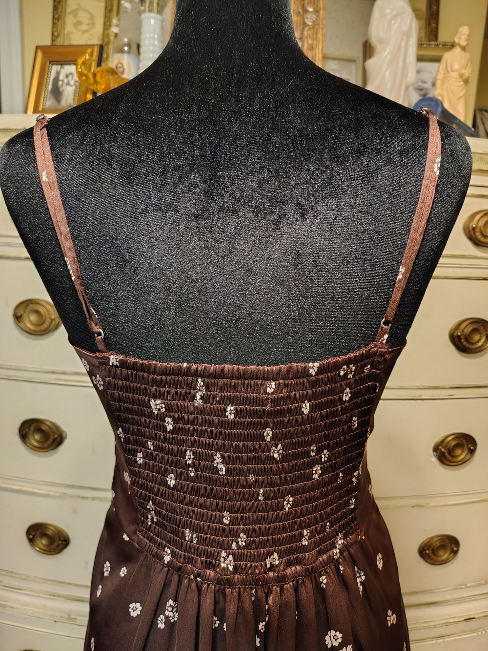 Abercrombie & Fitch Brown Floral Silky Lined Midi Slip Dress - Picture 6 of 14